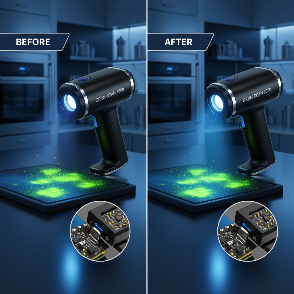 Advanced Blacklight Germ Detector for Enhanced Hygiene and Safety Assessments