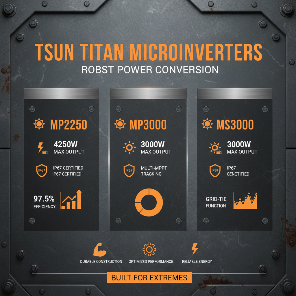 Durable Tsun Titan Microinverter MP2250 MP3000 MS3000 Optimizes Solar Energy Harvesting