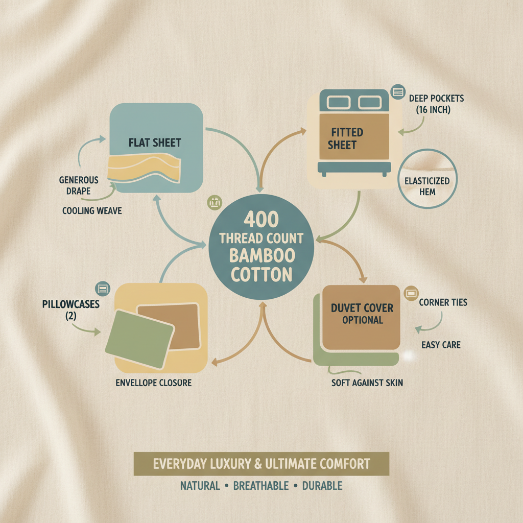 Experience Luxurious Comfort with 400 Thread Count Bamboo Cotton Sheet Set