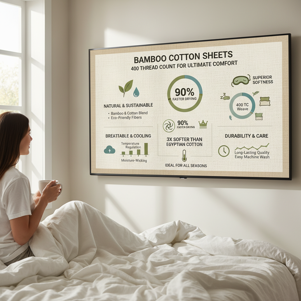 Experience Luxurious Comfort with 400 Thread Count Bamboo Cotton Sheet Set