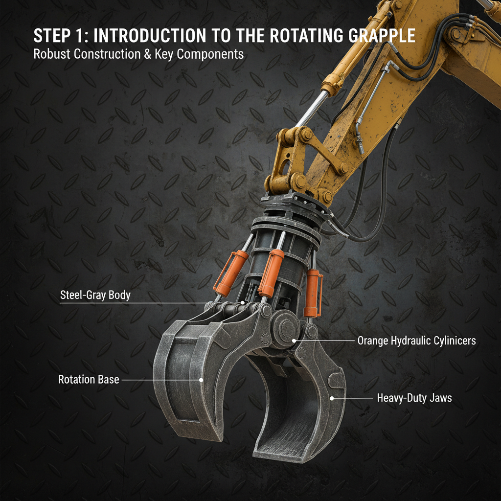 rotating grapple for excavator for sale