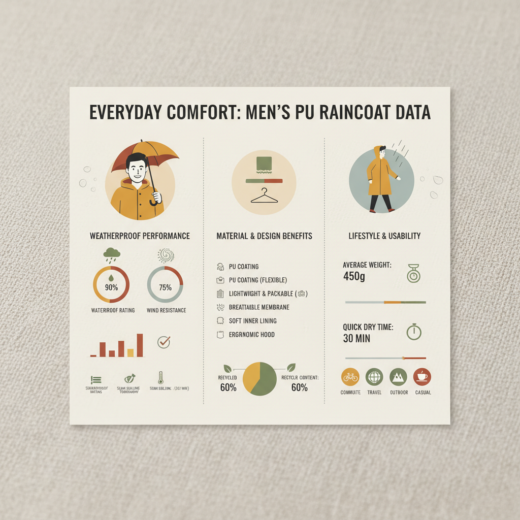 mens pu raincoat