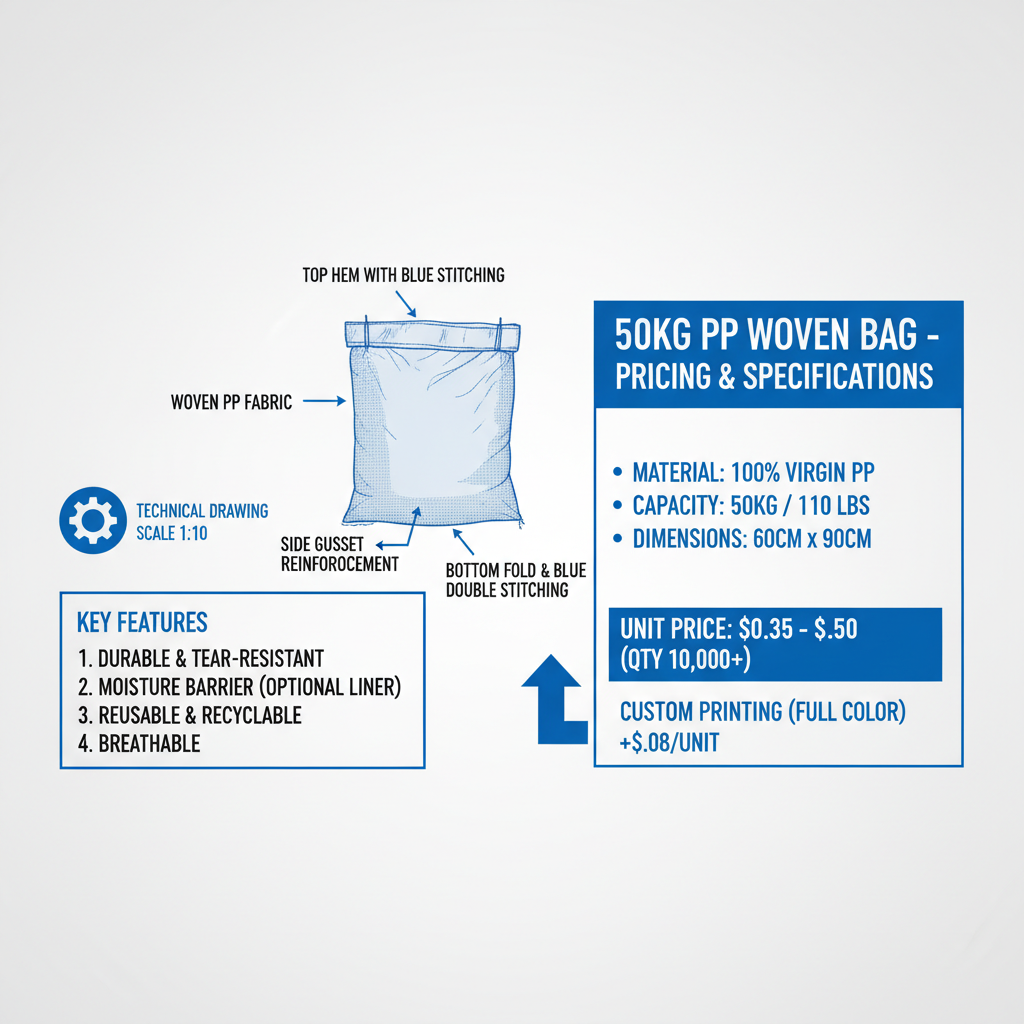 pp woven bags 50kg price