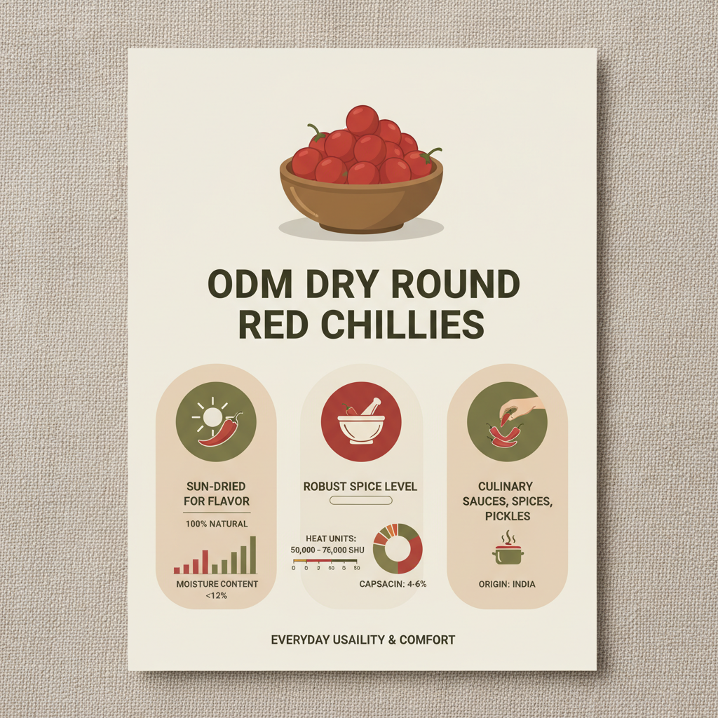odm dry round red chillies