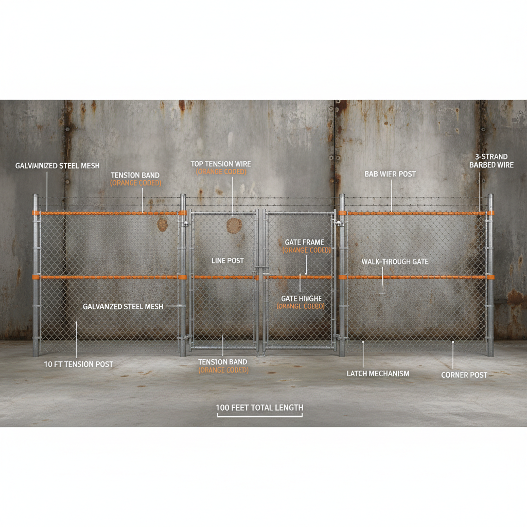 100 ft chain link fence