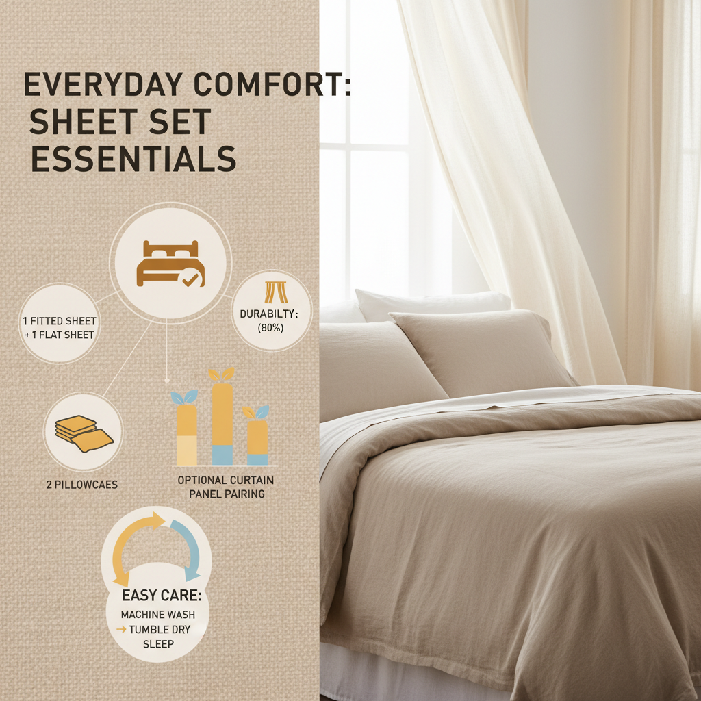 Elevate Your Bedroom with a Luxurious Bed Sheet Set with Curtains and Pillow Case
