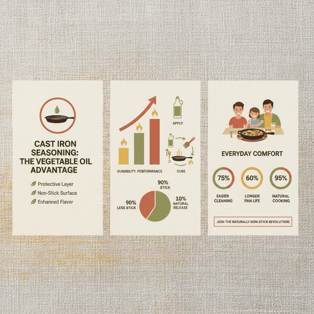 The Art of Vegetable Oil Coating Cast Iron for Durable NonStick Cookware