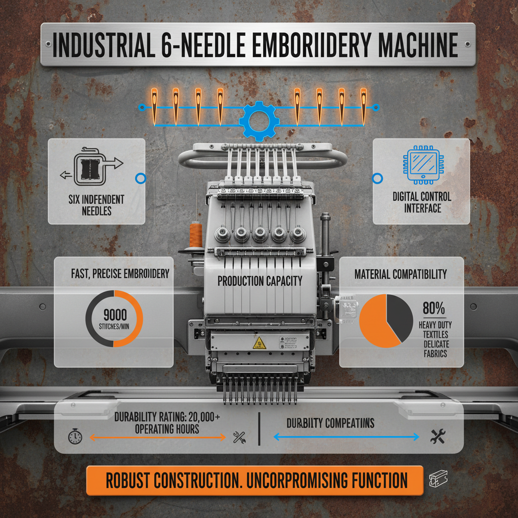 The Advancement of 6 Needle Embroidery Machine in Modern Textile Production