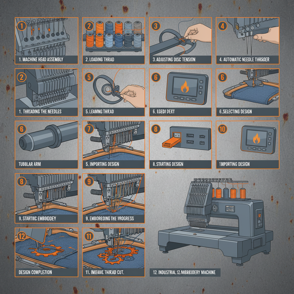 Advanced 12 Needle Embroidery Machine for Enhanced Textile Production