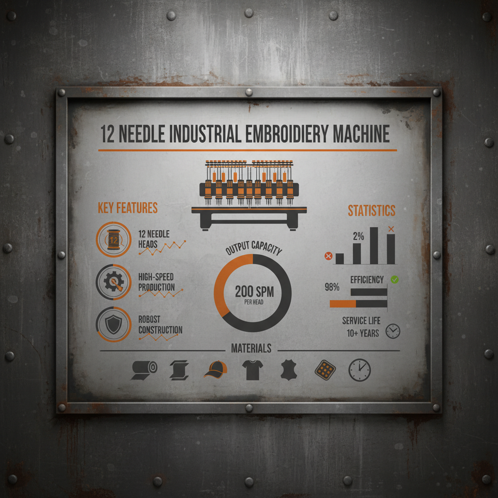 Advanced 12 Needle Embroidery Machine for Enhanced Textile Production