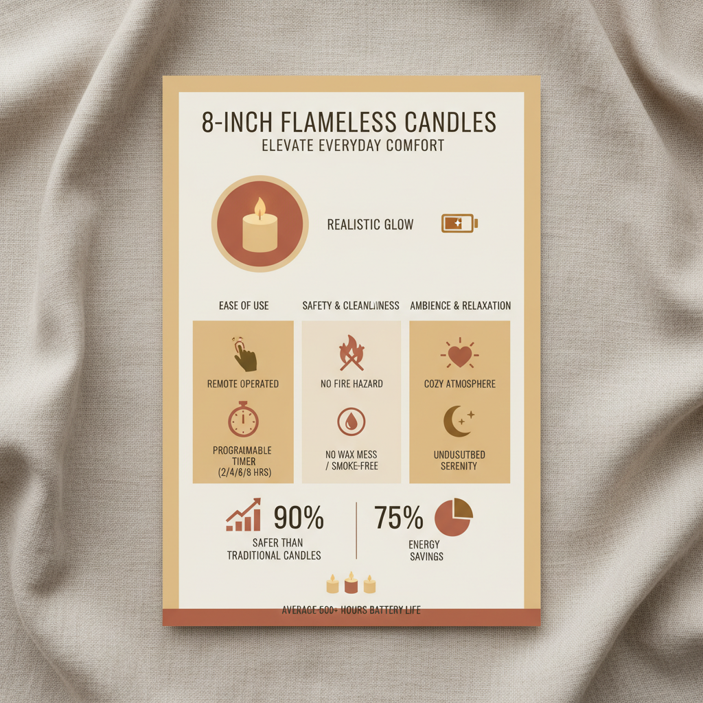 Enhance Your Home Decor with Elegant 8 Inch Flameless Candles