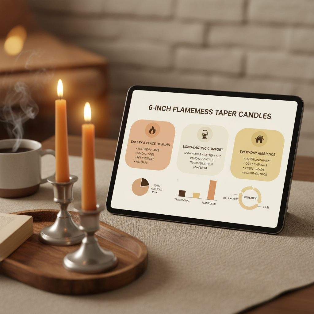 Enhance Your Ambiance with Elegant 6 Inch Flameless Taper Candles