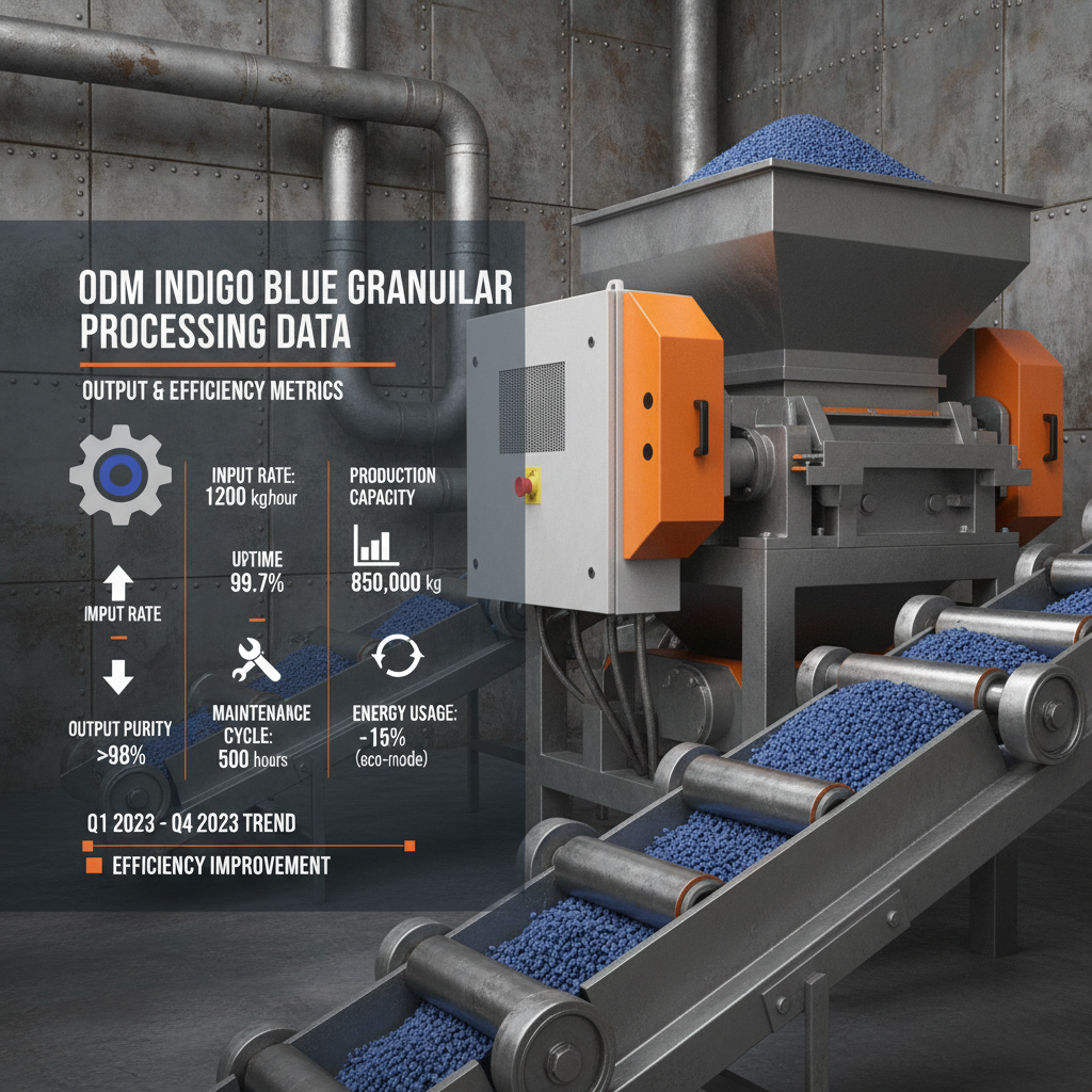 ODM Indigo Blue Granular Solutions for Global Textile and Industrial Applications