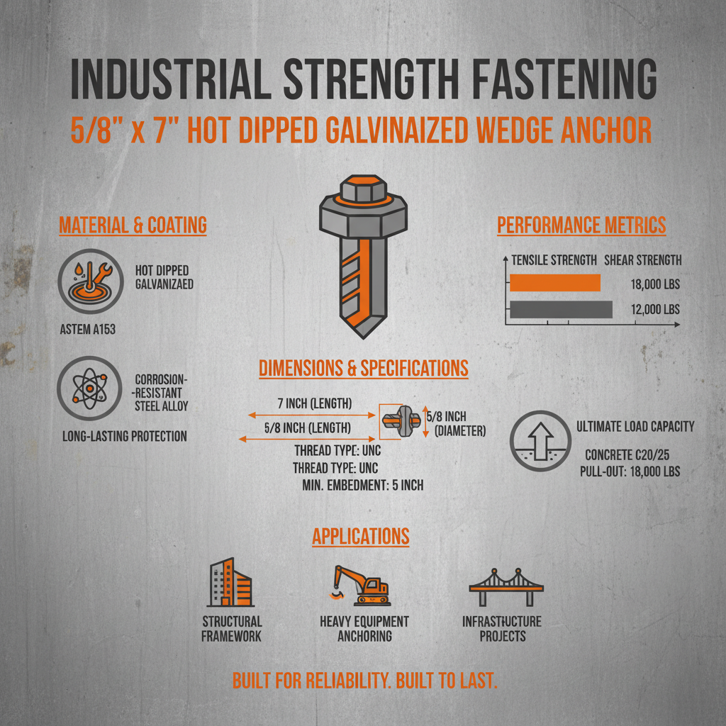 Comprehensive Guide to the 5/8 x 7 Hot Dipped Galvanized Wedge Anchor