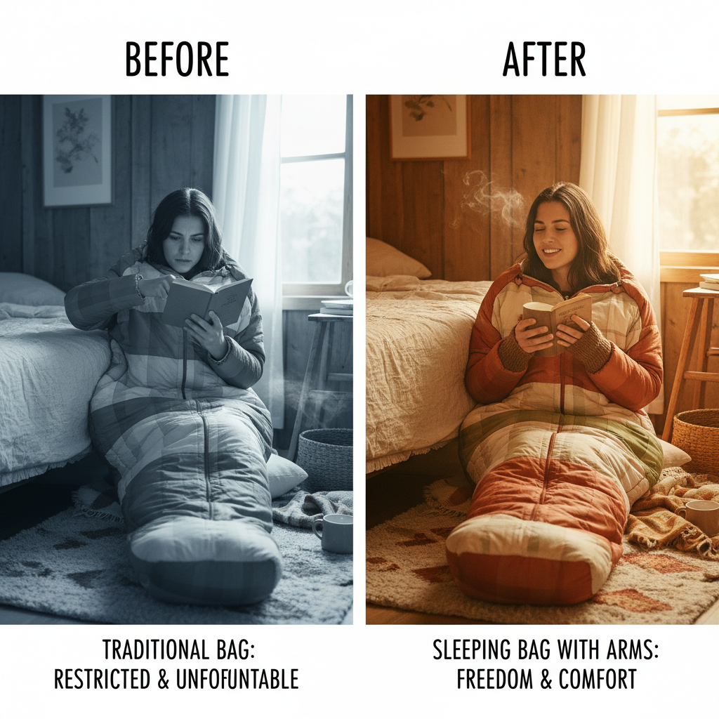 sleeping bag with arms