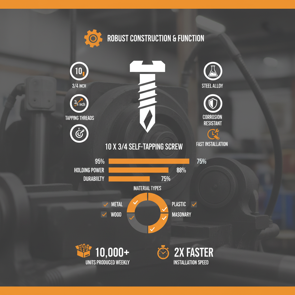 10 x 3 4 self tapping screw
