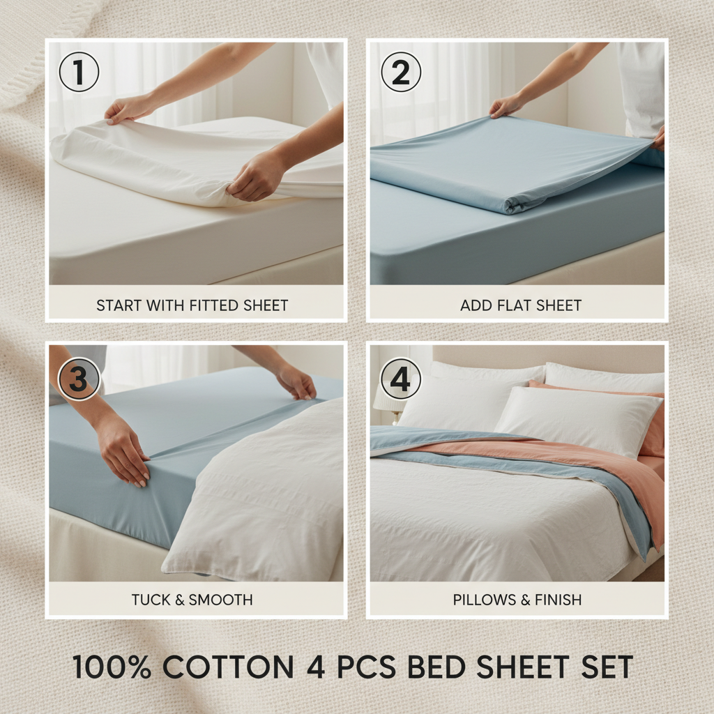 Experience Ultimate Comfort with a 100 Cotton 4pcs Bed Sheet Set
