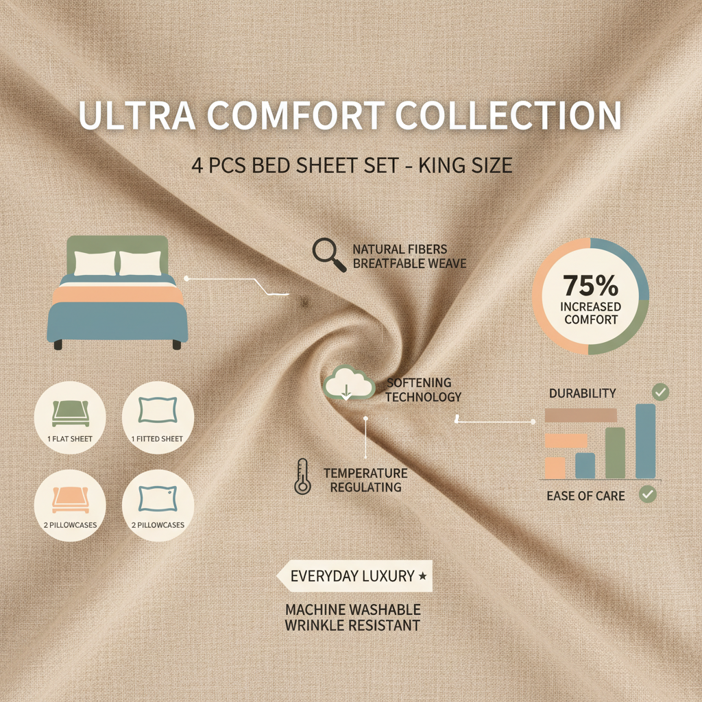 Invest in Comfort with a Luxurious 4 pcs Bed Sheet Set King Size