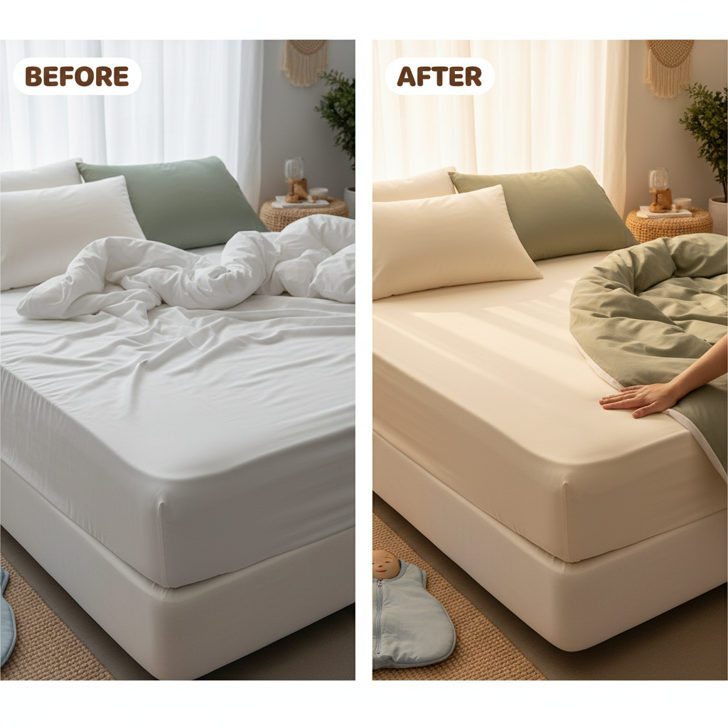 Experience Ultimate Comfort with Luxurious Bamboo Cotton Fitted Sheet