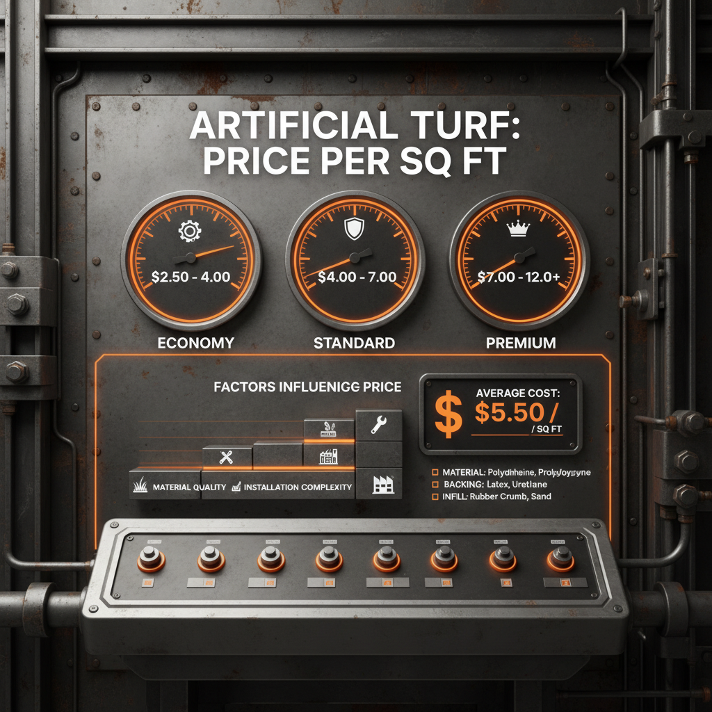 artificial turf price per sq ft
