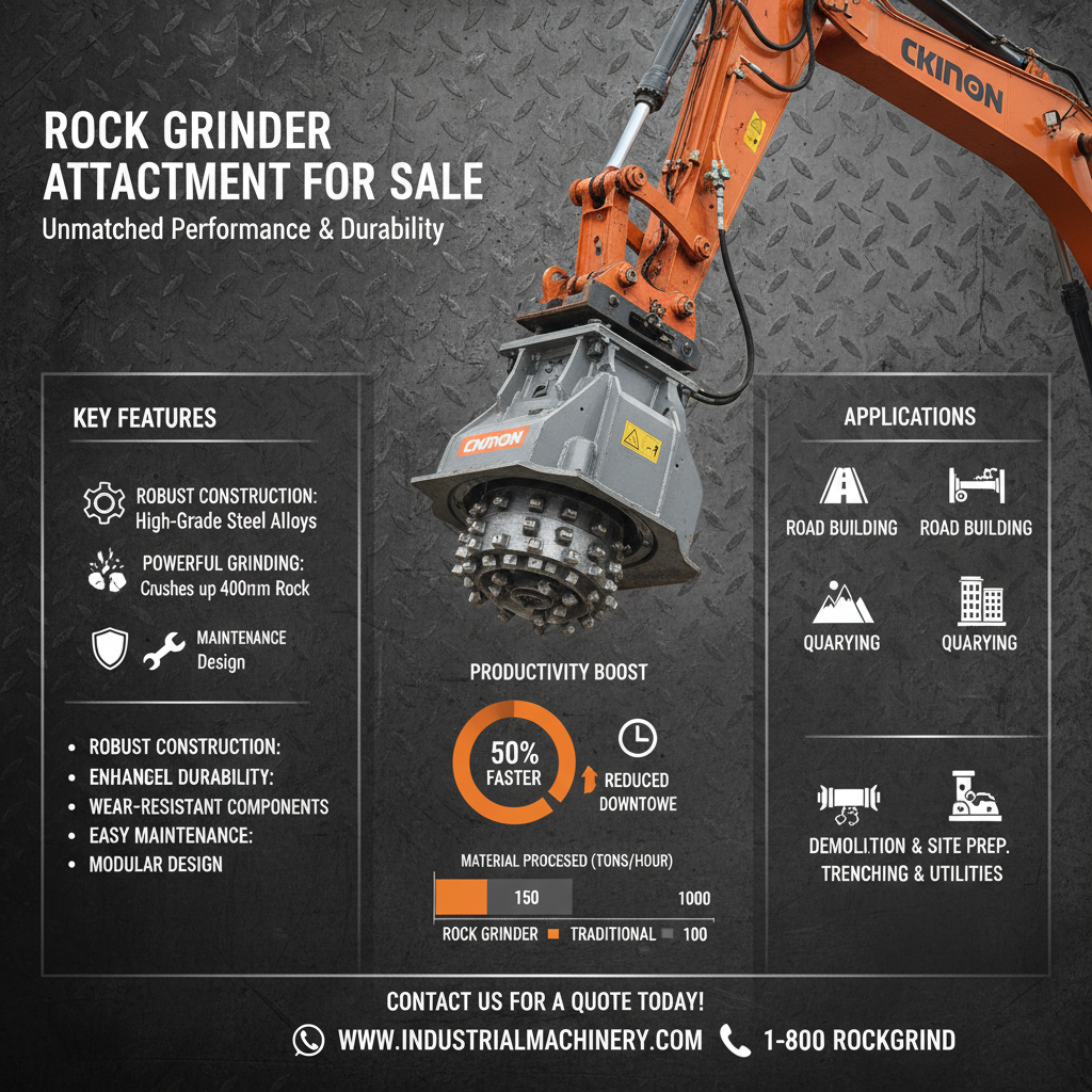rock grinder attachment for excavator for sale