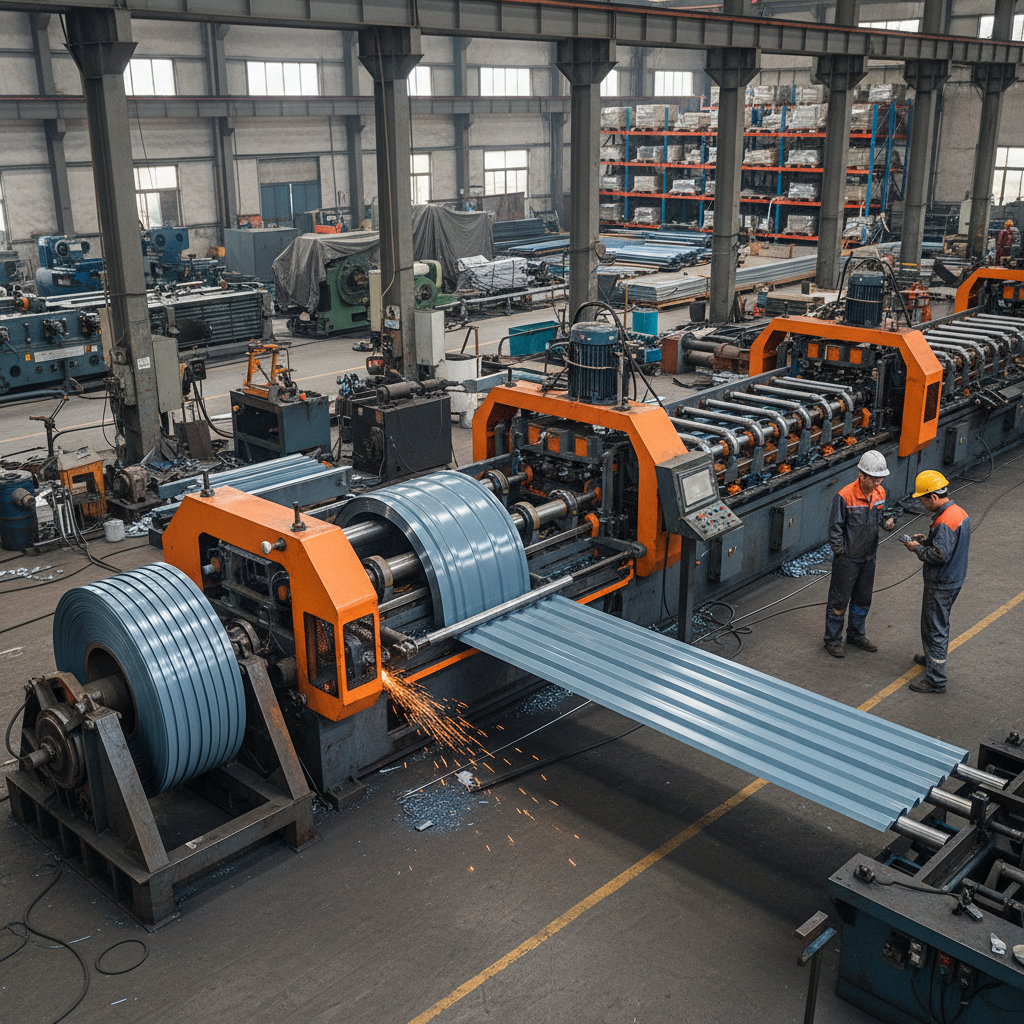 High Efficiency Corrugate Color Steel Roll Forming Machine for Durable Roofing