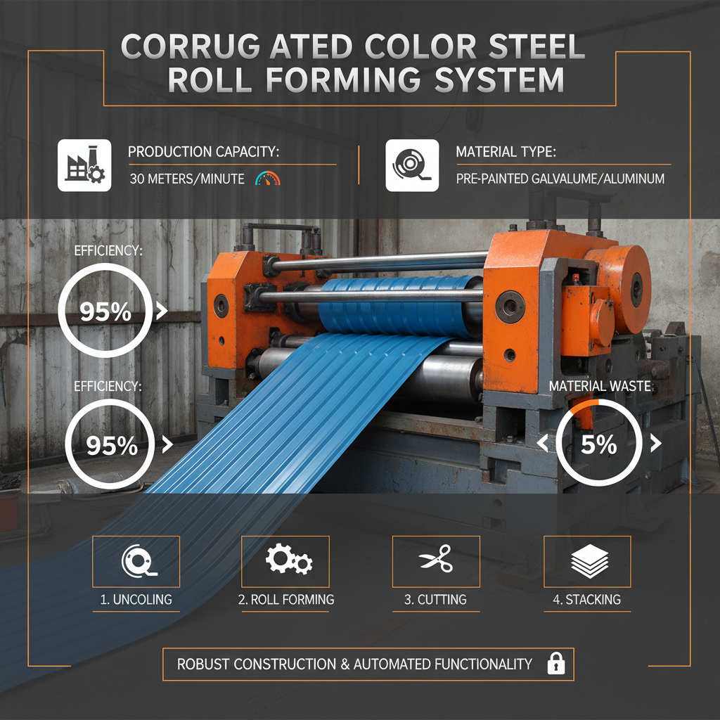 High Efficiency Corrugate Color Steel Roll Forming Machine for Durable Roofing