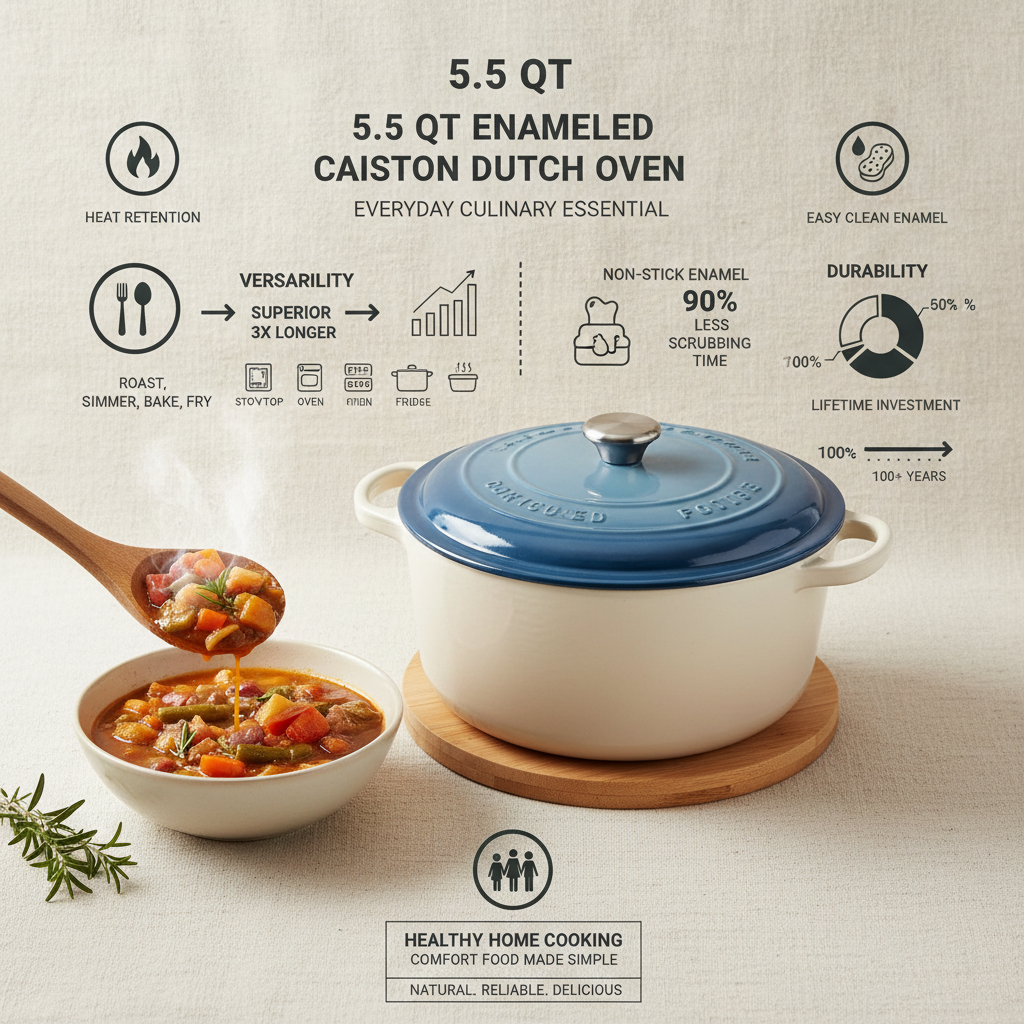 Discover the Benefits of a 5.5 qt Enameled Cast Iron Dutch Oven