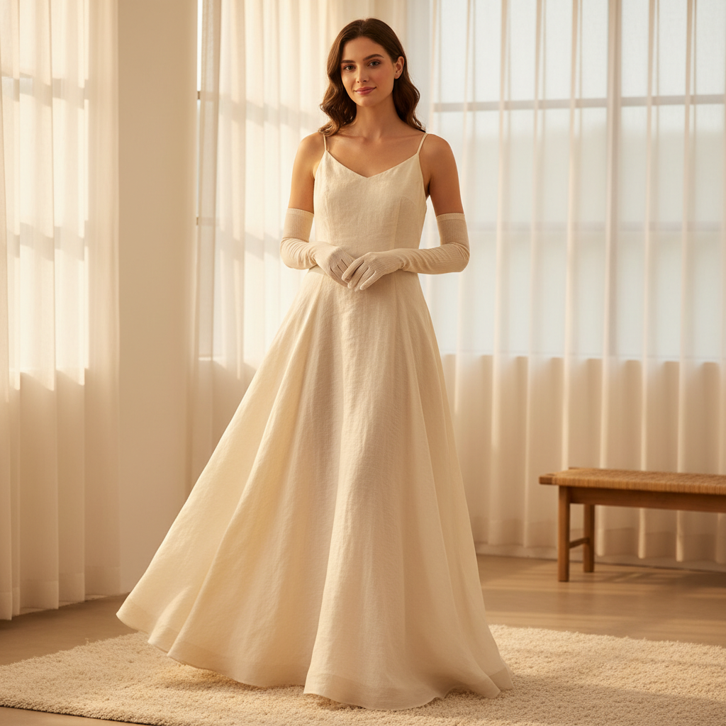 ball gown with gloves