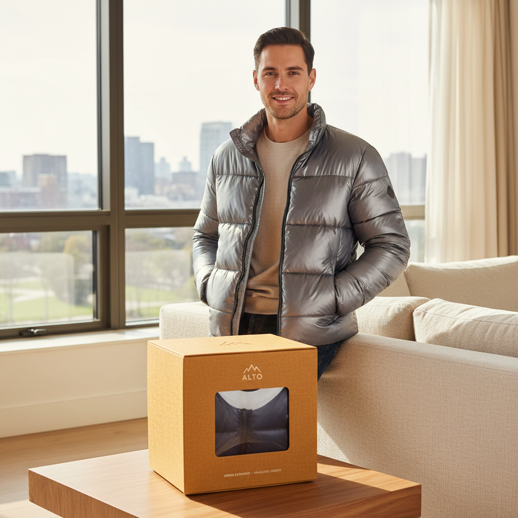 mens shiny puffer jacket