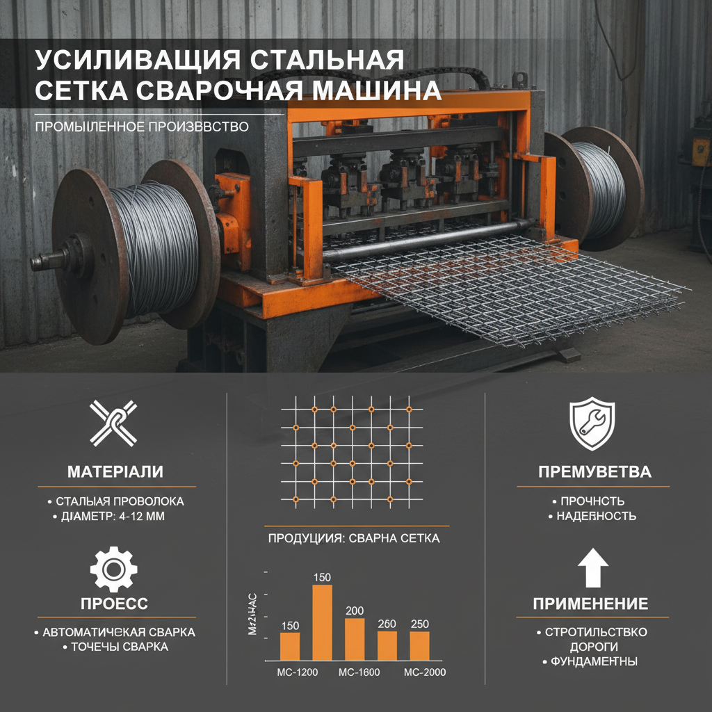 -Усиливающая стальная сетка сварочная машина