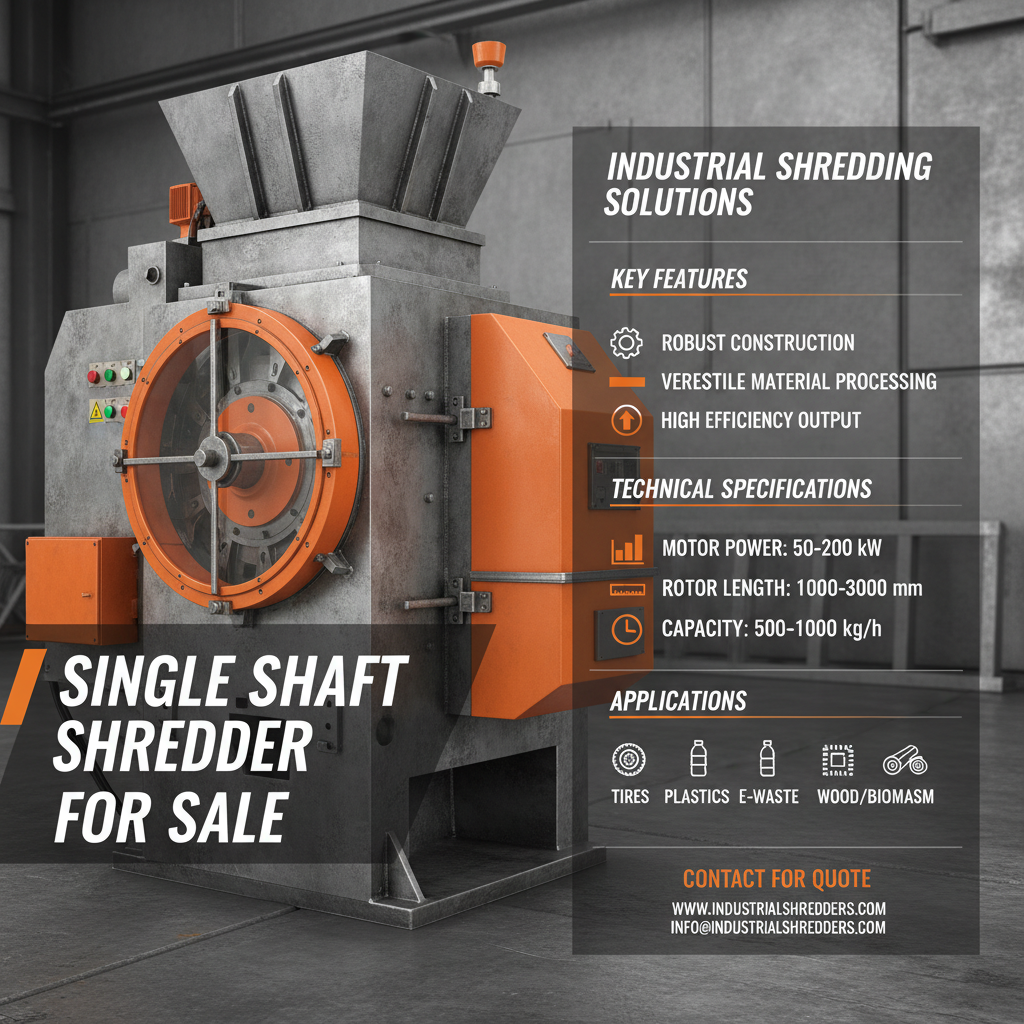Invest in a Robust Single Shaft Shredder for Sale to Enhance Waste Management