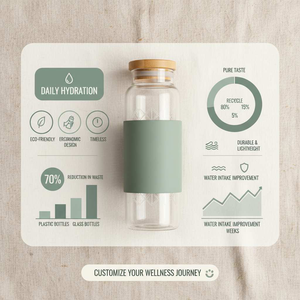 Elevate Hydration with Stylish and Sustainable Custom Glass Water Bottle