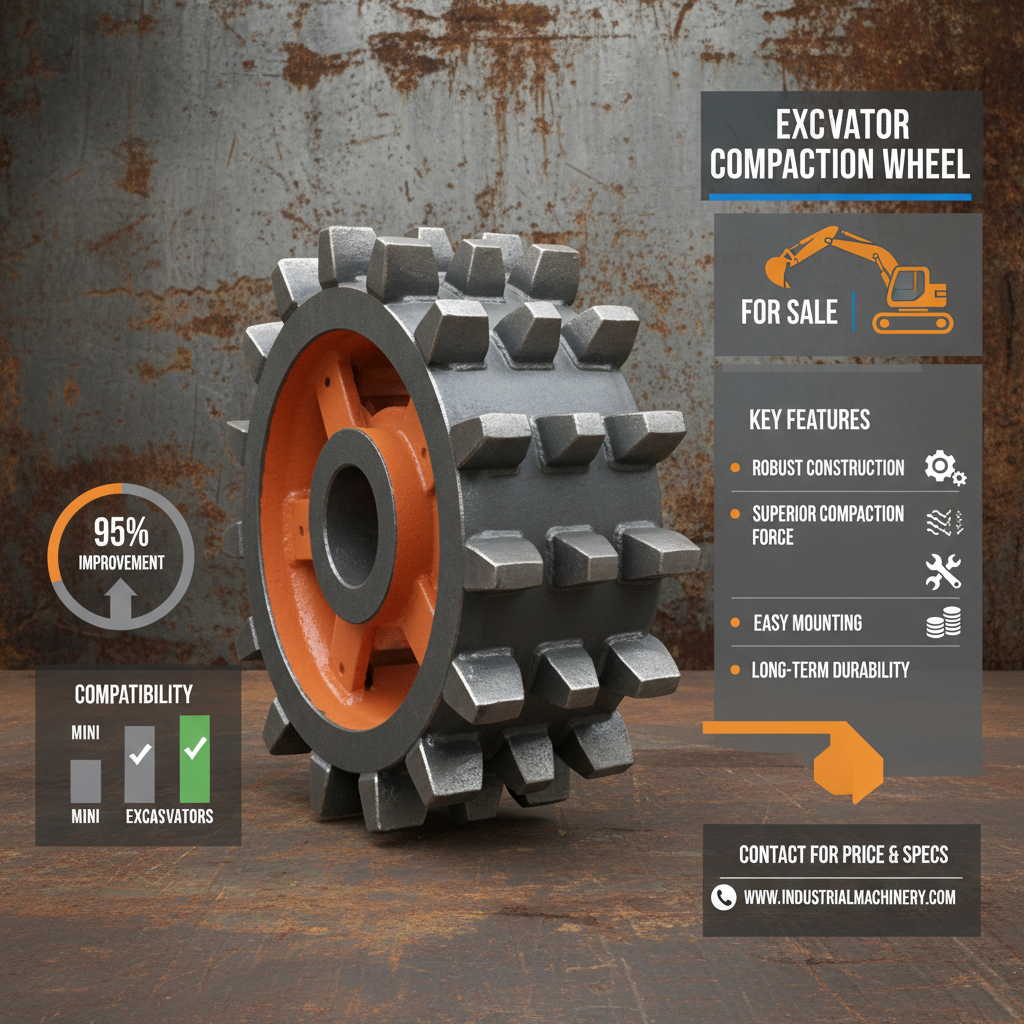 excavator compaction wheel for sale