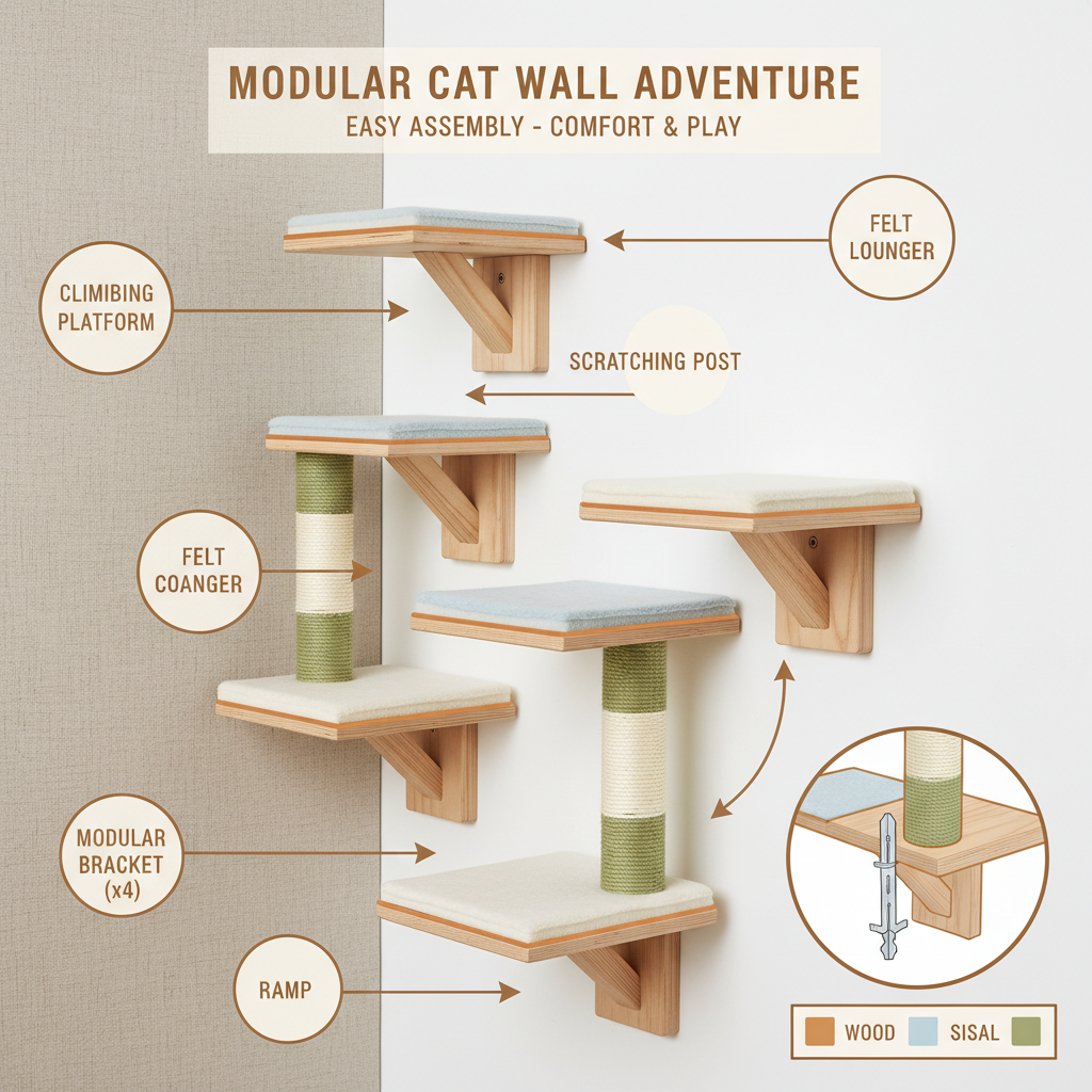 Elevate Your Cat's World with Stylish Wall Cat Tree Shelves