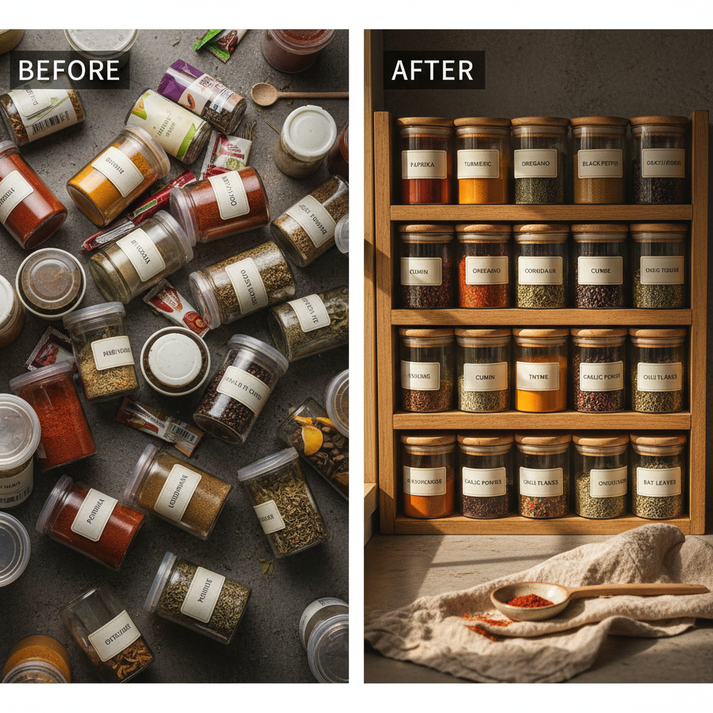 Elevate Your Kitchen with Stylish Spice Glass Jars with Wooden Lids