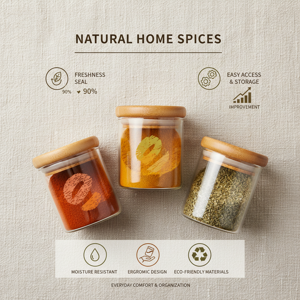 Elevate Your Kitchen with Stylish Spice Glass Jars with Wooden Lids