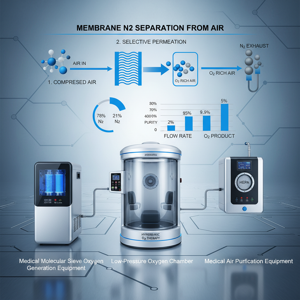 membrane separation of nitrogen from air