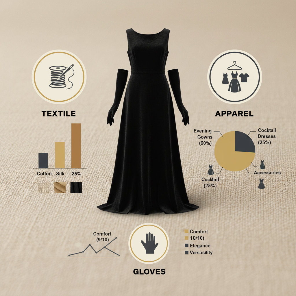 black evening gown with gloves