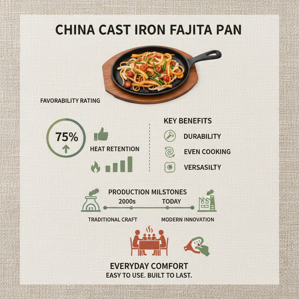 China cast iron fajita pan