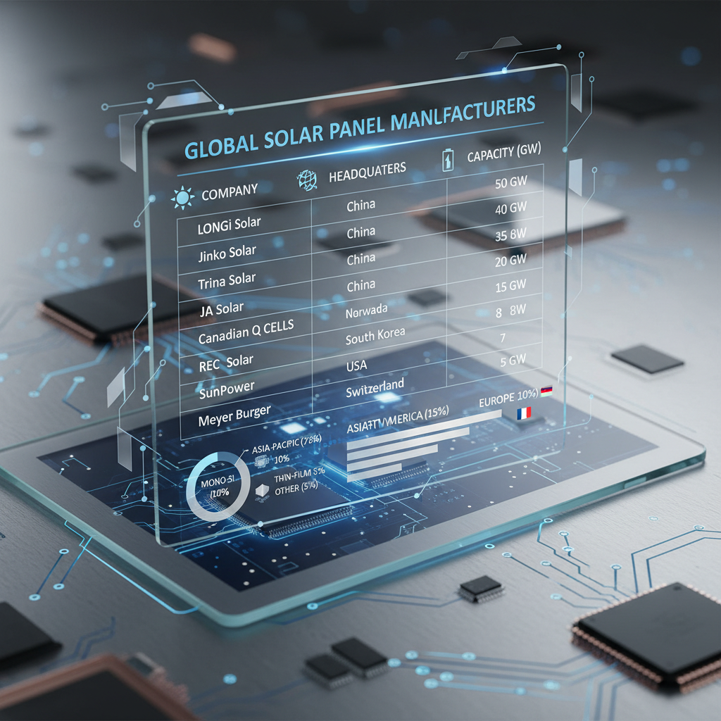 solar panel manufacturers list