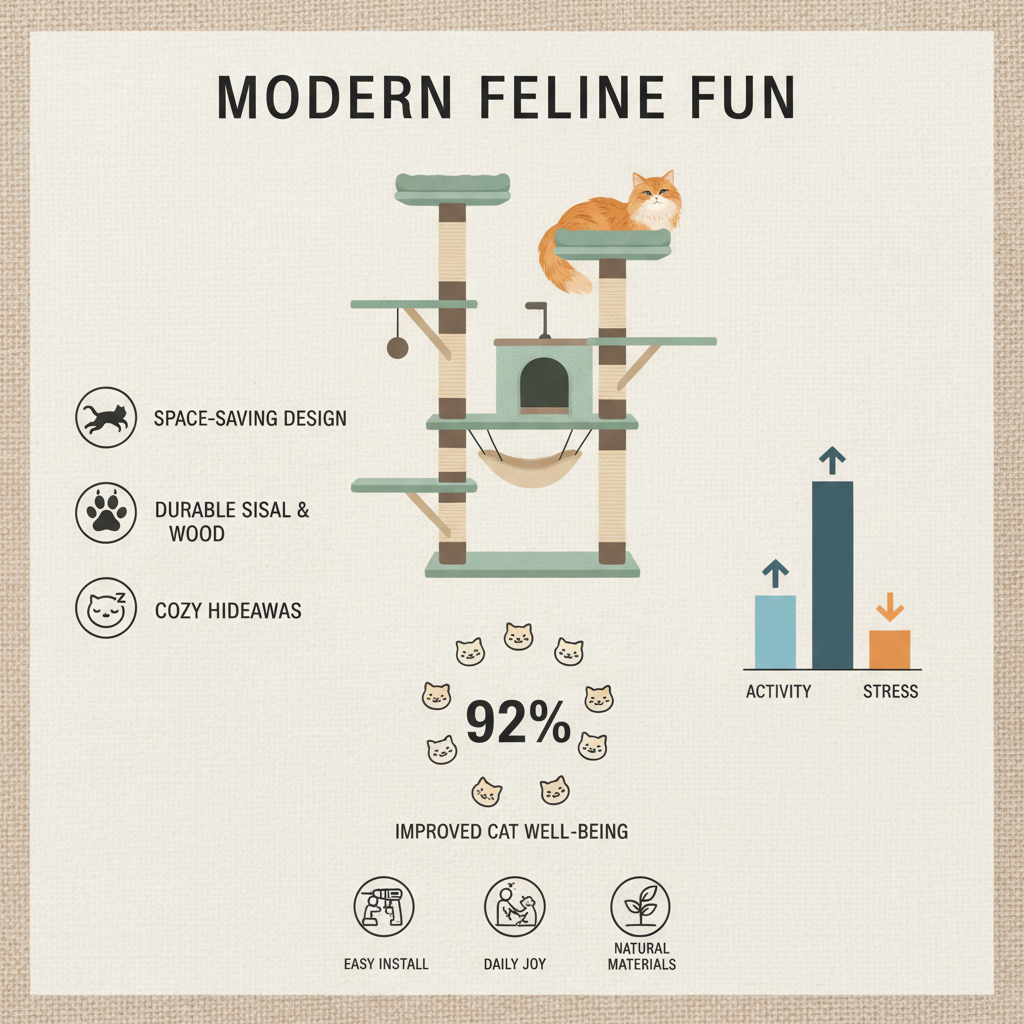 Discover the Benefits of a Stylish Wall Hanging Cat Tree for Your Feline