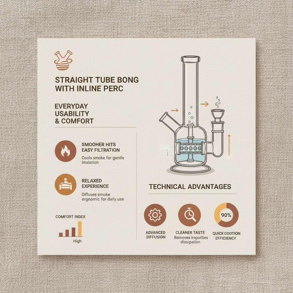 Discover the Benefits of a Straight Tube Bong with Inline Perc for Smooth Hits