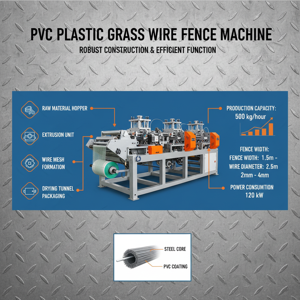 PVC plastic grass wire fence machine