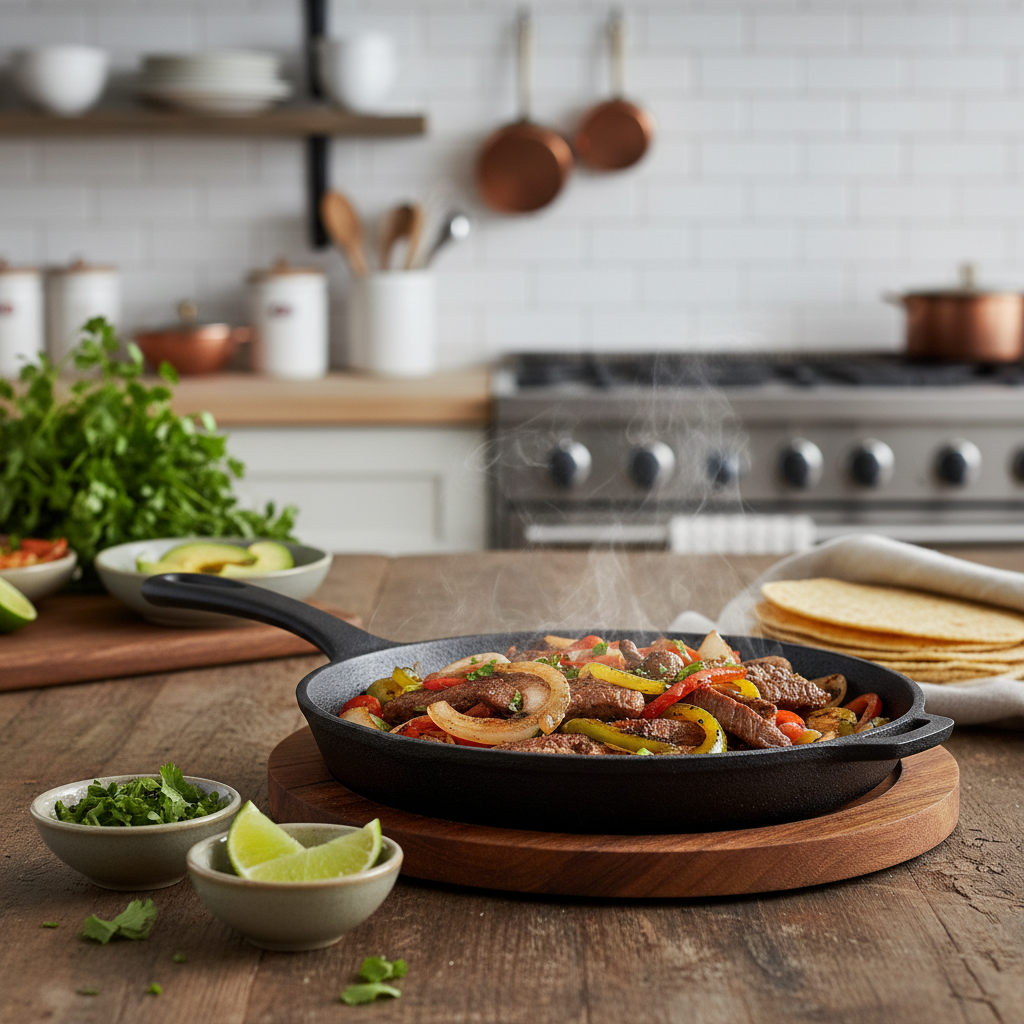 custom cast iron fajita pan