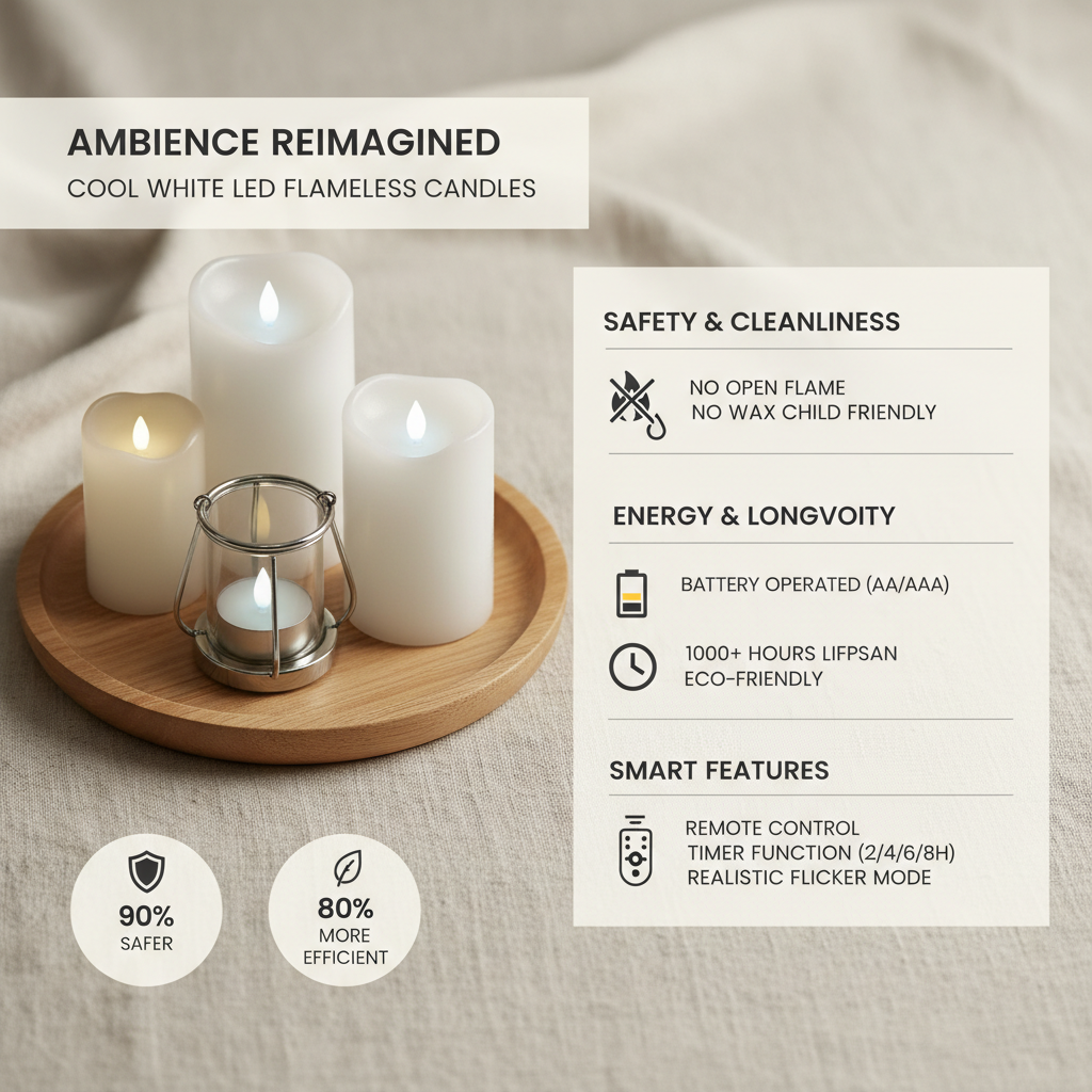 Enhance Your Home with Stunning Cool White LED Flameless Candles