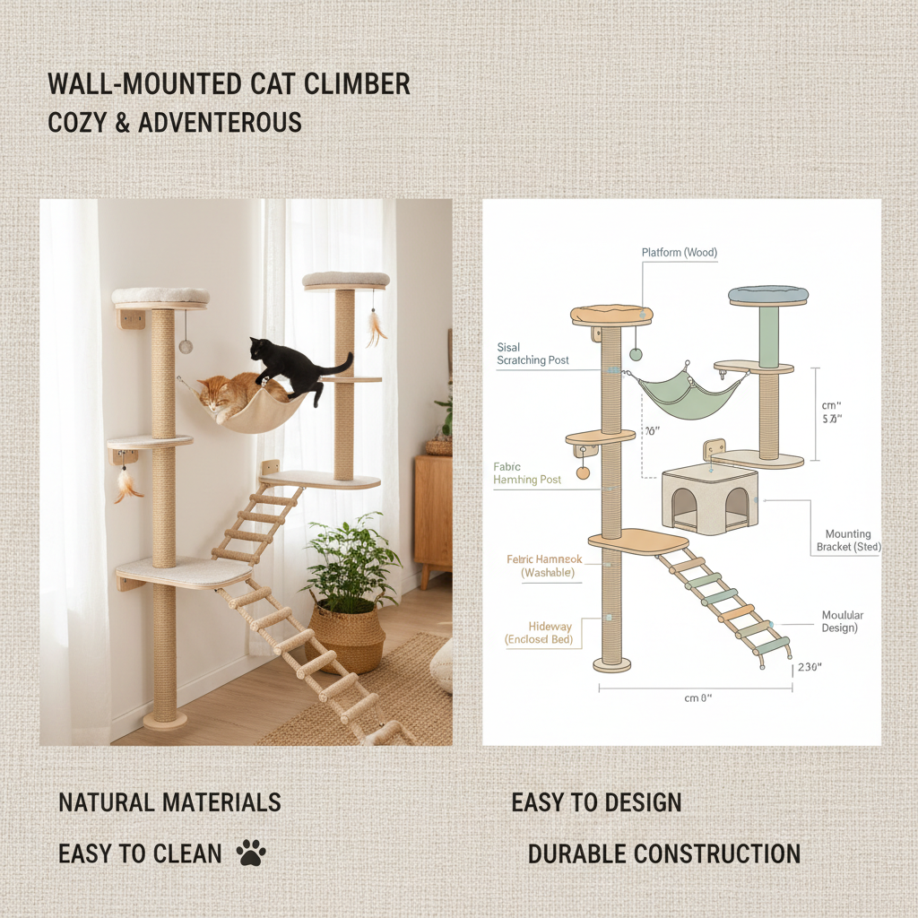 Enhance Your Cat's Wellbeing with a Stylish Wall Mounted Cat Climber