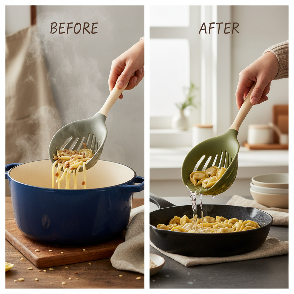 silicone strainer spoon