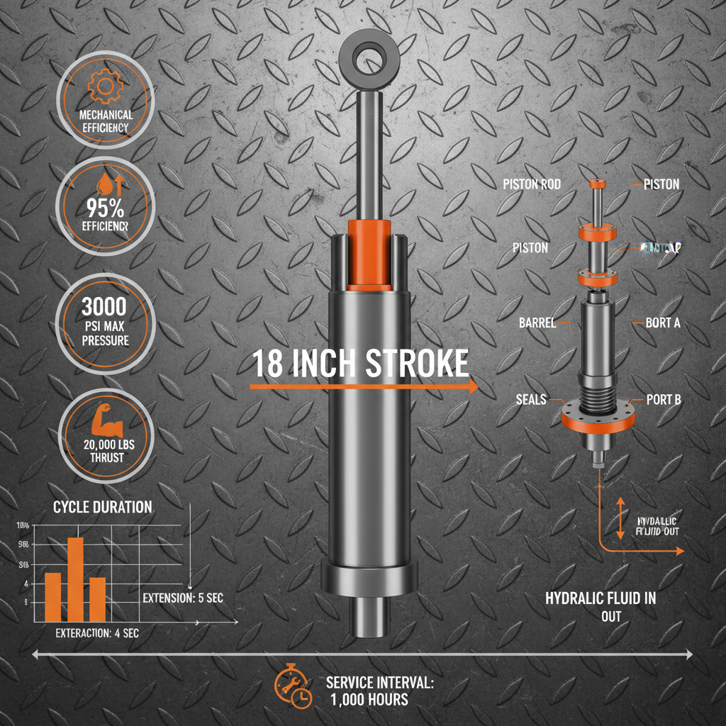 18 inch stroke hydraulic cylinder