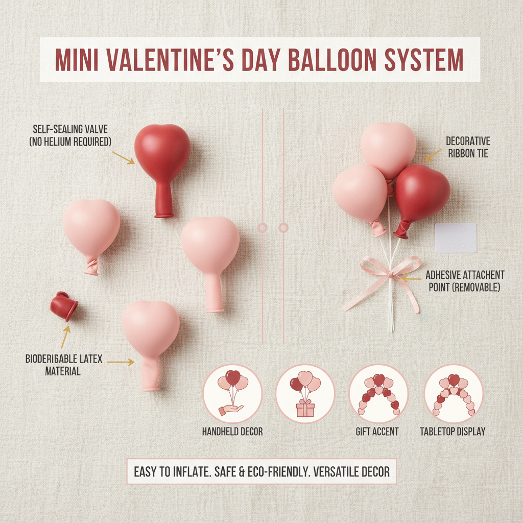 Celebrate Love with Charming Mini Valentine's Day Balloons and Decorations